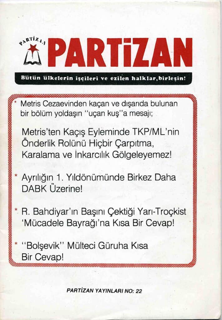 Partizan Yayınları Sayı 22