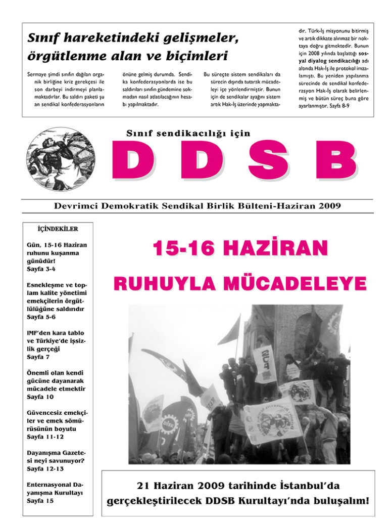 DDSB - Devrimci Demokratik Sendikal Birlik Bülteni Haziran 2009