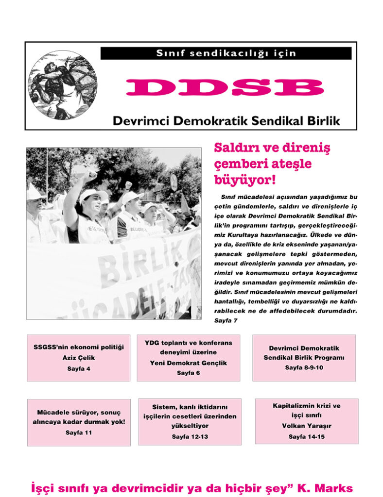 DDSB - Devrimci Demokratik Sendikal Birlik Bülteni Kasım 2008