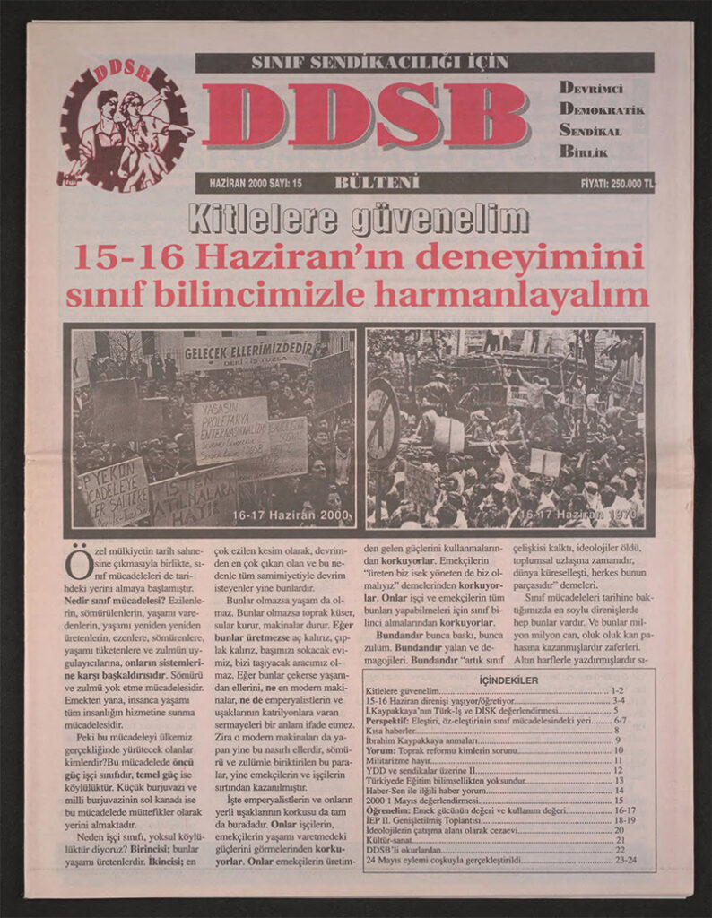 DDSB - Devrimci Demokratik Sendikal Birlik Bülteni Sayı 15